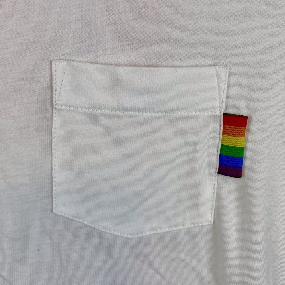 Kate Spade Rainbow Glitter Logo Tee in White Size XXS New! - Picture 5 of 12